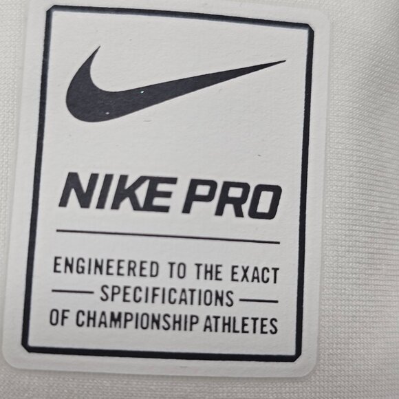 Nike Pro Athletic Compression Shirt Pads Rib Short Sleeve White XXL - Picture 3 of 9